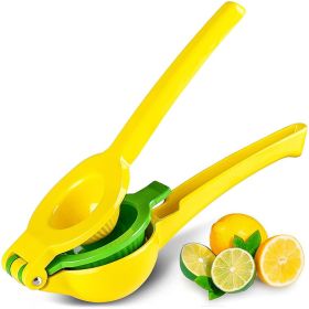 1pc; Lemon Lime Squeezer; Hand Juicer; Manual Press Citrus Juicer; No Seed 2 In 1 Double Layers Yellow Squeezer; Kitchen Gadgets; Home Kitchen Items