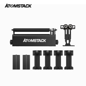 Atomstack R3 Pro Rotary Roller 360° Rotating Engraving Axis 8 Angle Adjustments with Separable support module Extension Towers