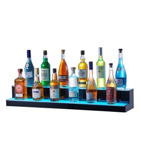 VEVOR LED Lighted Liquor Bottle Display Bar Shelf RF & App Control 40" 2-Step