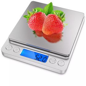 Small Digital Food Scale Ounce OZ And Gram Scale, Kitchen Scale 3000g 0.1g High Precision For Baking, Soap Making, Jewelry, Includes 2 Trays And Batte