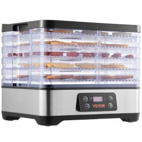 VEVOR Food Dehydrator Machine, 5-Tray Fruit Dehydrator, 300W Electric Food Dryer w/ Digital Adjustable Timer & Temperature for Jerky, Herb, Meat, Beef