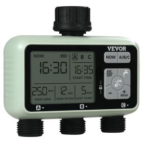 VEVOR Water Timer, 3 Outlets, Hose Watering Sprinkler Timer