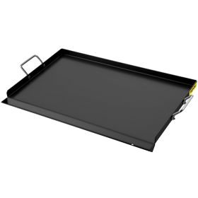 VEVOR Carbon Steel Griddle, 16" x 24" Griddle Flat Top Plate, Griddle for BBQ Charcoal/Gas Gril with 2 Handles