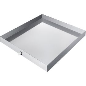 VEVOR 32 x 30 x 2.5 Inch Washing Machine Pan 18 GA Thickness Galvanized Steel Heavy Duty Compact Washer Drip Tray with Drain Hole & Hose Adapter