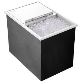 VEVOR Drop in Ice Chest, 27"L x 18"W x 21"H Stainless Steel Ice Cooler, Commercial Ice Bin with Sliding Cover, 40.9 qt Outdoor Kitchen Ice Bar