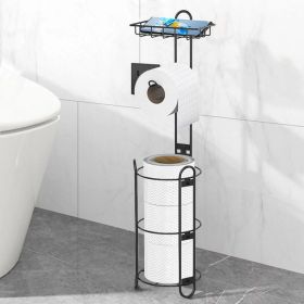 Toilet paper holder with shelf, bathroom freestanding toilet paper holder, clearance disposal