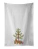 NEW Tan Cockapoo Christmas Tree Kitchen Towel Set of 2 White Dish Towels Decorative Bathroom Hand towel for Hand, Face, Hair, Yoga, Tea, Dishcloth, 19