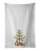 NEW Doxiepoo #2 Christmas Tree Kitchen Towel Set of 2 White Dish Towels Decorative Bathroom Hand towel for Hand, Face, Hair, Yoga, Tea, Dishcloth, 19