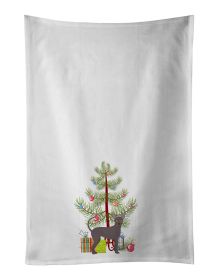 NEW Abyssinian or African Hairless Dog Christmas Tree Kitchen Towel Set of 2 White Dish Towels Decorative Bathroom Hand towel for Hand, Face, Hair, Yo