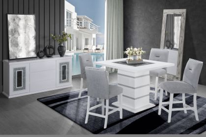 ARIYA WHITE BAR TABLE AND BAR STOOL SET