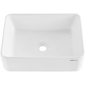 VEVOR Modern Ceramic Vessel Sink 19"x14.7" Bathroom Vanity Bowl Countertop White