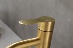 Brushed Gold Single Stem Bathroom Sink Faucet