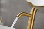 Brushed Gold Single Stem Bathroom Sink Faucet