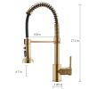 New Single Handle Pull-Down Sprayer Kitchen Faucet in Brushed Gold