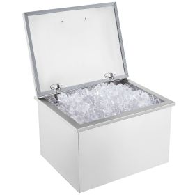 VEVOR 40Quart Drop in Ice Chest Ice Cooler Ice Bin Stainless Steel 20"x16"x14.6"