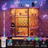 Bottle Wine Holder Stand Wine Cabinet With Outlet White Gold Liquor Bar With LED Light Coffee Bar Cabinet for Liquor and Glass