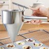 Oil Bucket with Holder Stainless Steel Funnel Dispenser Cupcake Pancake Batter Octopus Ball Kitchen Baking Tool