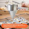 Oil Bucket with Holder Stainless Steel Funnel Dispenser Cupcake Pancake Batter Octopus Ball Kitchen Baking Tool