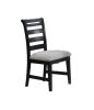 Black Color 6pc Dining Set Table And 4x Side Chairs 1x Bench Upholstered Fabric Cushion Seats Solid wood Dining Room Furniture