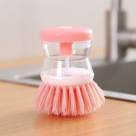 Cleaning Brush; A Multi-functional Brush That Automatically Adds Detergent; Used For Washing Dishes; Brushing Pots; And Brushing Basins (Color: Pink)