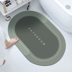 1pc Diatom Mud Oval Classic Floor Mat; Super Absorbent Floor Mat; Quick Dry Bath Mats For Bathroom Floor; Non-Slip Bathroom Rugs; Easy To Clean (Color: Light green, size: 15.7*23.6"/40*60CM)