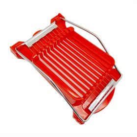 1pc; Multifunctional Luncheon Meat Cutter; Stainless Steel Egg Cutter; Cutting 10 Pieces For Fruit Onion Soft Food Roast Legs; Spam Slicer; Kitchen To (Color: red lunch meat slicer)