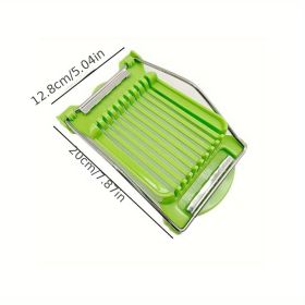 1pc, Multifunctional Luncheon Meat Cutter, Stainless Steel Egg Cutter, Cutting 10 Pieces For Fruit Onion Soft Food Roast Legs, Spam Slicer (Color: Green Luncheon Meat Slicer)