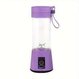 1pc Portable 6 Blades In 3D Juicer Cup, Updated Version Rechargeable Juice Blender Secure Switch Electric Fruit Mixer For Superb Mixing (Color: purple)