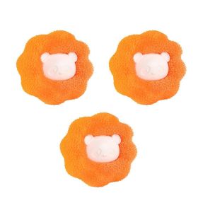 Set Of 3; Washing Machine Cleaner Ball; Powerful Decontamination Magic Sticky Hair Ball (Color: ORANGE)