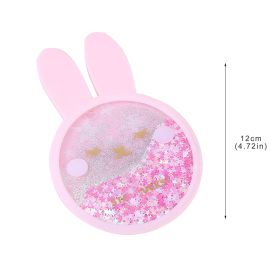 Cute Coasters Rabbit Romantic Cherry Blossom Season Ocean Quicksand Silicone Water Cup Mug Placemat Cushion Insulation robust (Color: Clear, size: 1PCS)