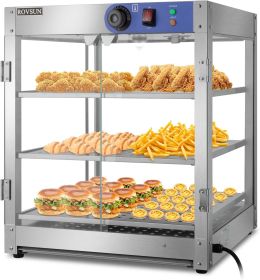 ROVSUN 3-Tier Food Warmer, 800W Commercial Food Warmer Display Electric Countertop Food Pizza Warmer with LED Lighting (Color: 3 Tier-20 x 20x 24)