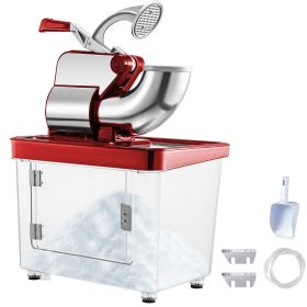 VEVOR 110V Commercial Ice Crusher 440LBS/H, ETL Approved 300W Electric Snow Cone Machine with Dual Blades (Color: Red)