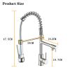 DQOK Black Brushed Spring Pull Down Kitchen Sink Faucet Hot & Cold Water Mixer Crane Tap with Dual Spout Deck Mounted