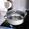 26cm/28cm/30cm 5-Layer Stainless Steel Steamer For Kitchen Cooking