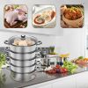 26cm/28cm/30cm 5-Layer Stainless Steel Steamer For Kitchen Cooking